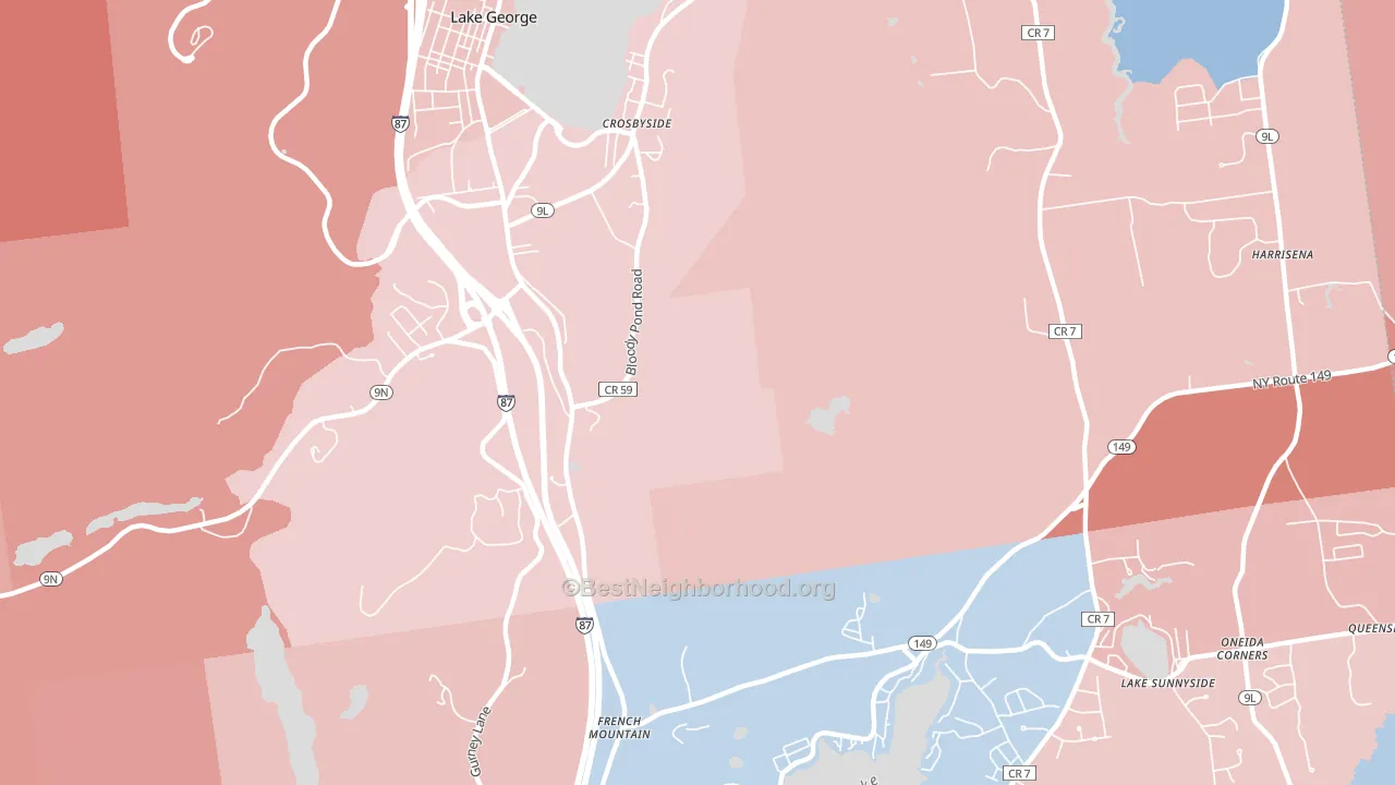Lake Sunnyside, NY block-group political-lean map