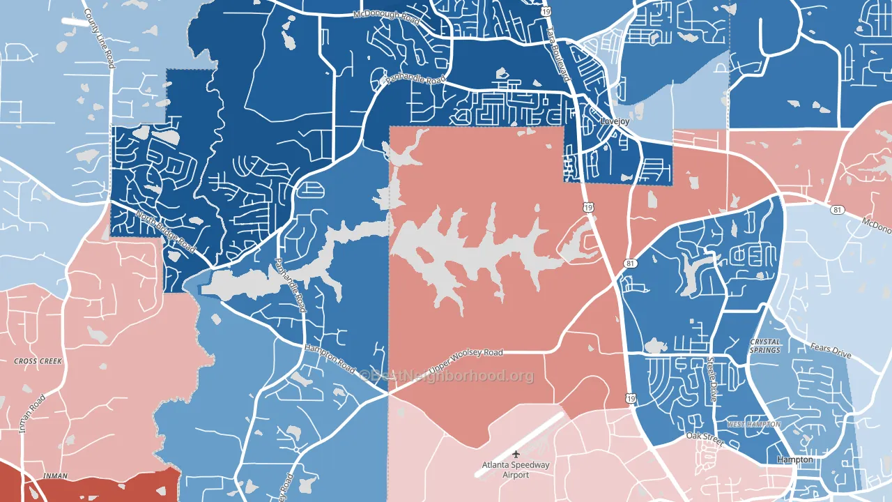 Lake Talmadge, GA block-group political-lean map