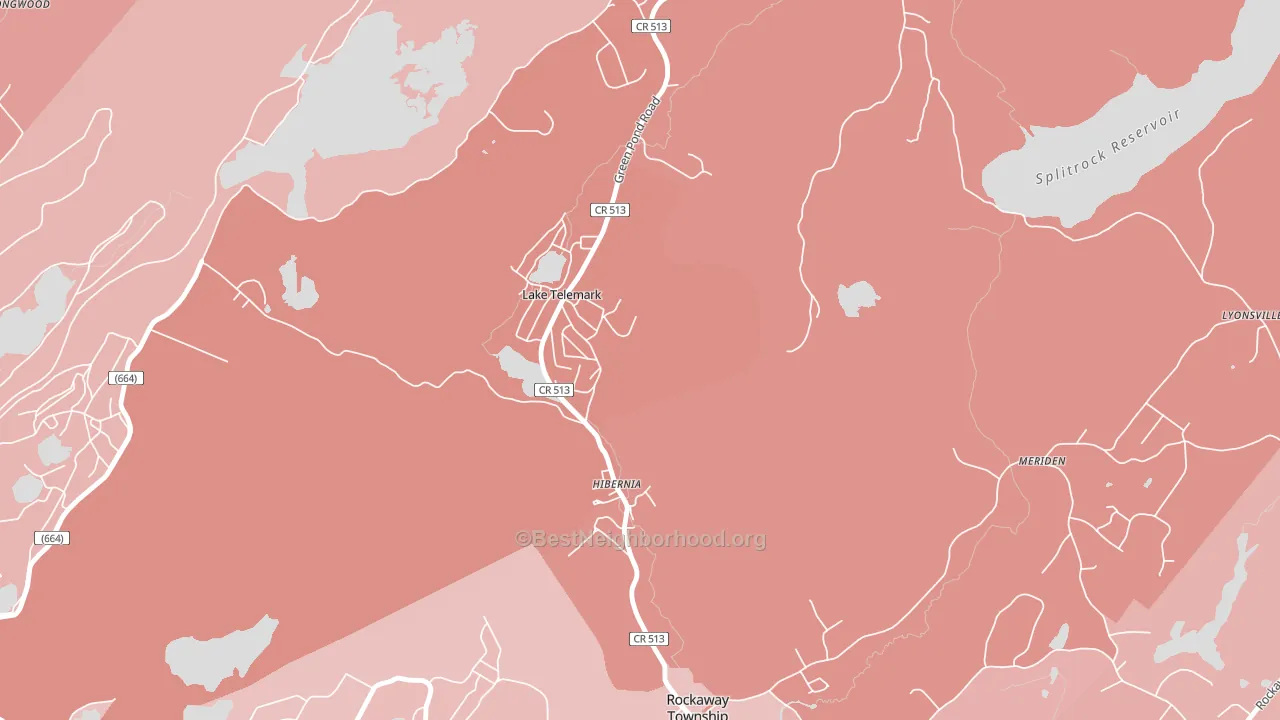 Lake Telemark, NJ block-group political-lean map