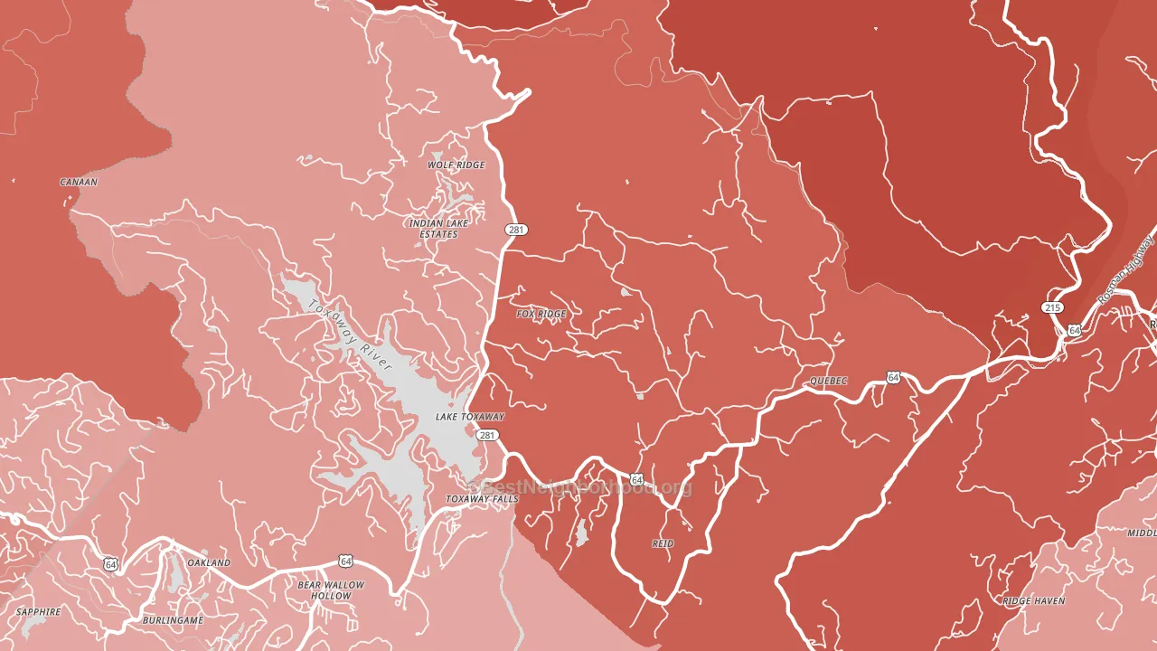 Lake Toxaway, NC block-group political-lean map