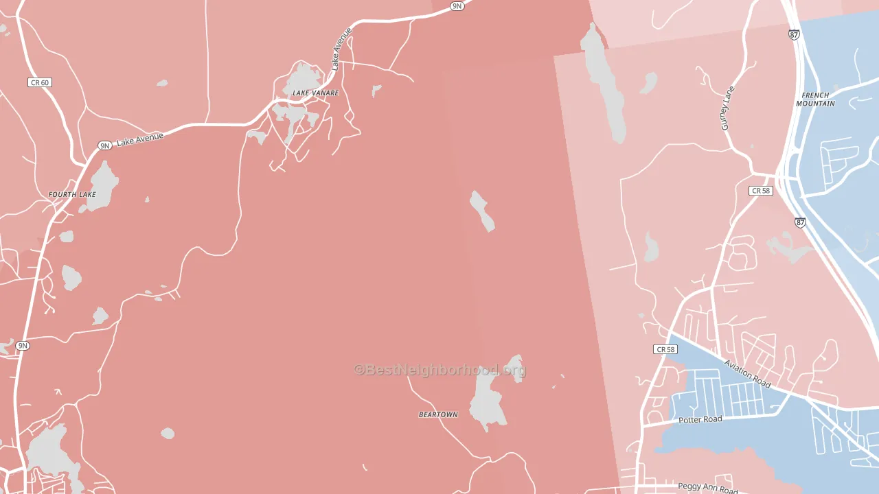 Lake Vanare, NY block-group political-lean map