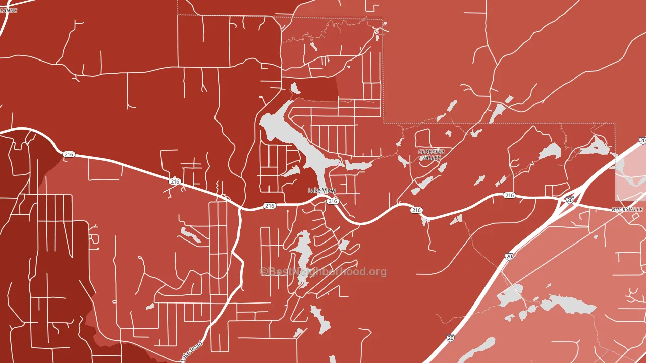 Lake View, AL block-group political-lean map