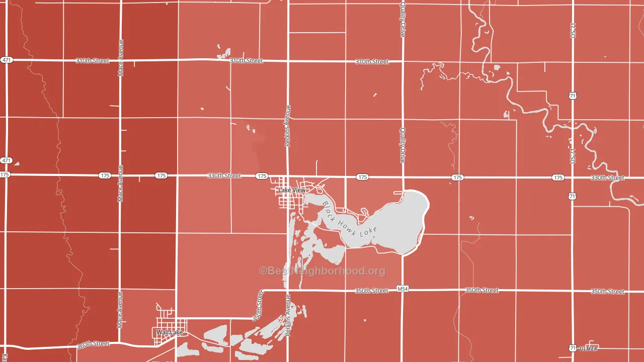 Lake View, IA block-group political-lean map
