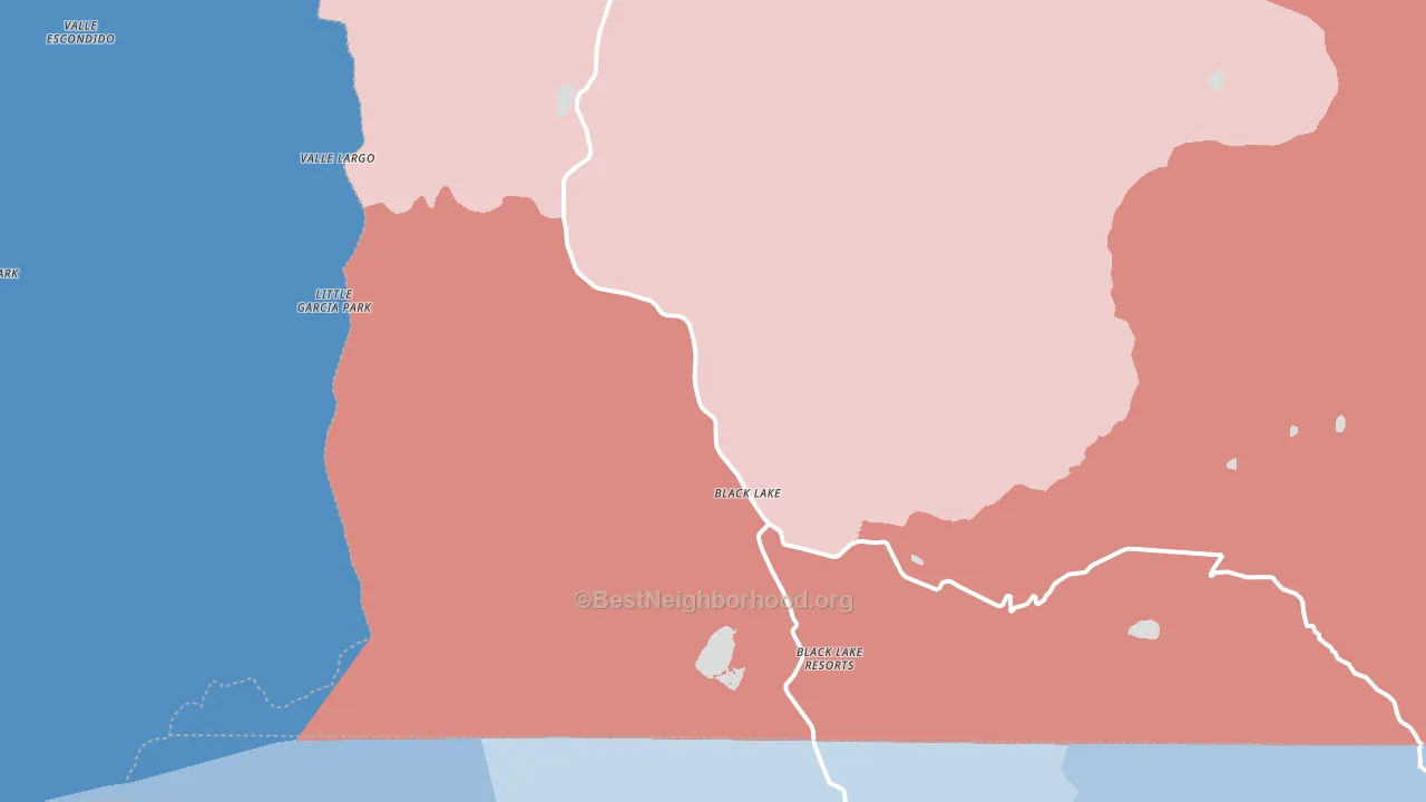 Lake View Pines, NM block-group political-lean map