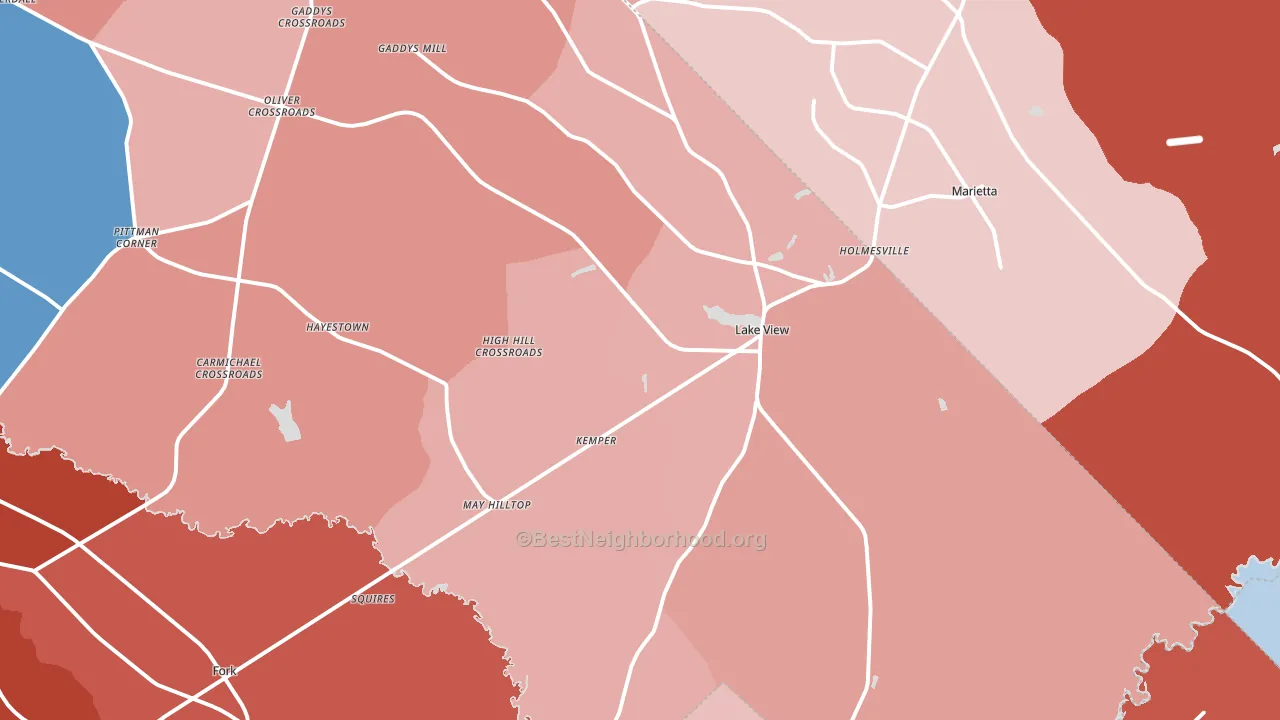 Lake View, SC block-group political-lean map