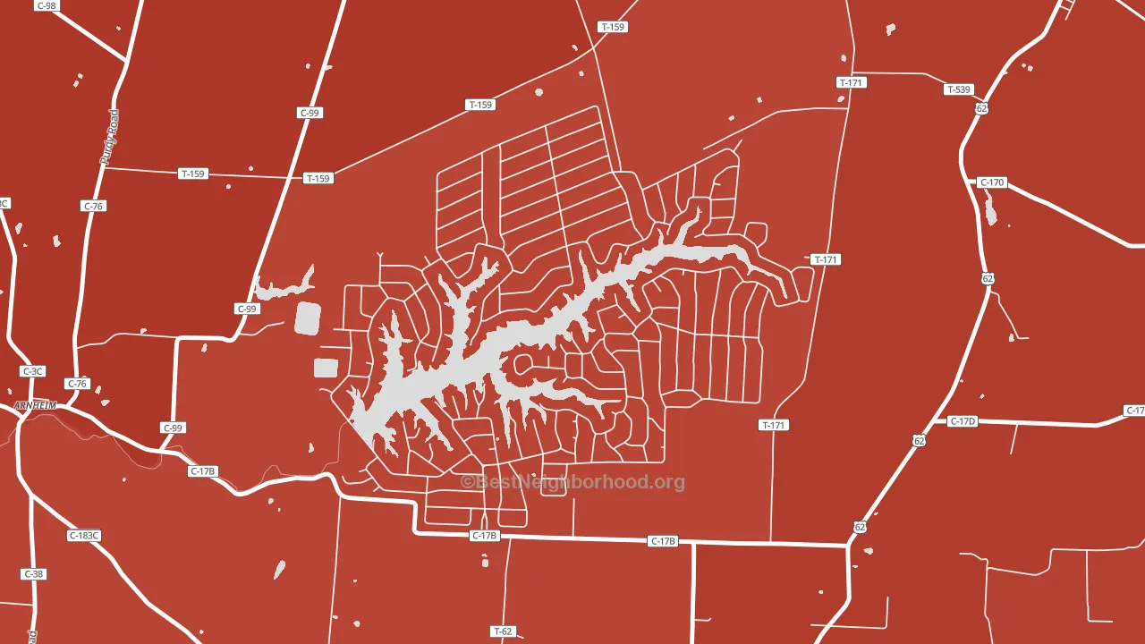 Lake Waynoka, OH block-group political-lean map