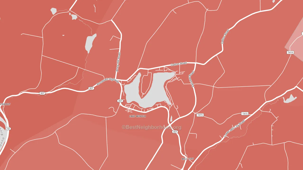 Lake Winola, PA block-group political-lean map