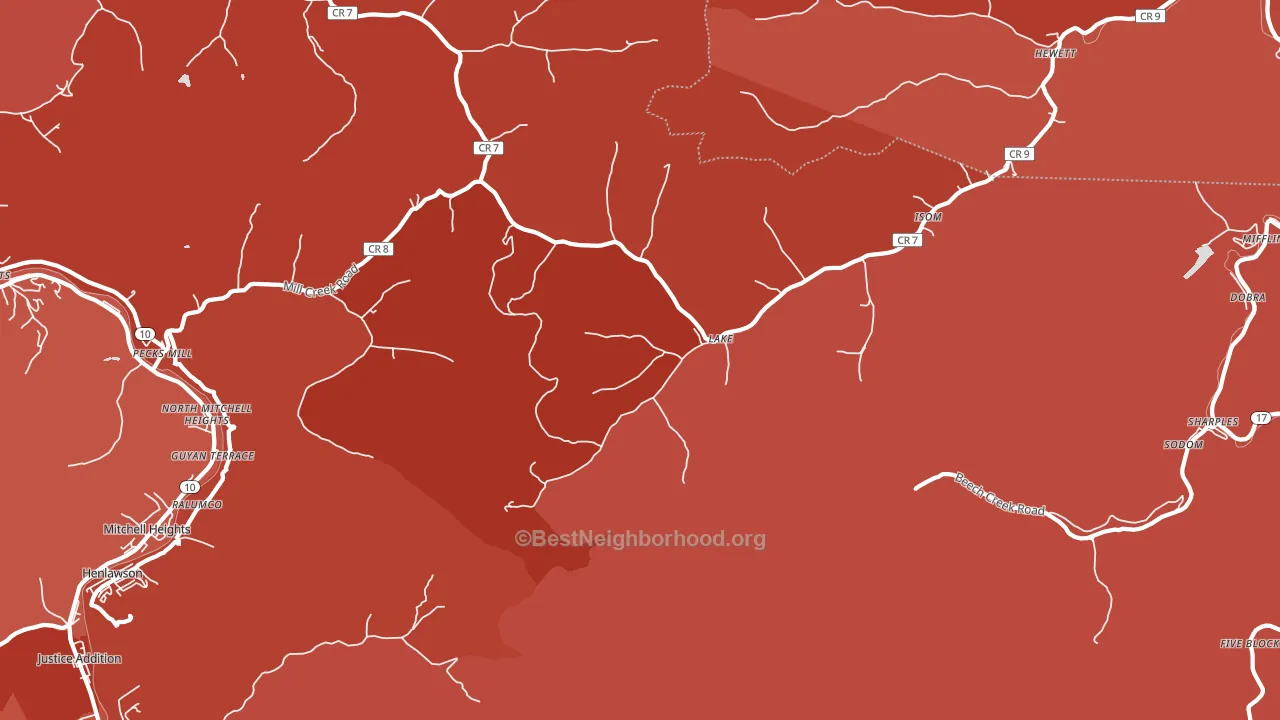 Lake, WV block-group political-lean map