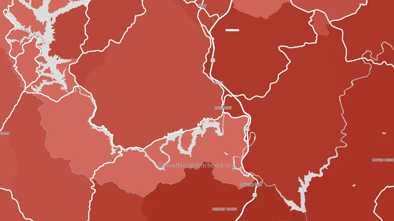 Lakemont, GA block-group political-lean map