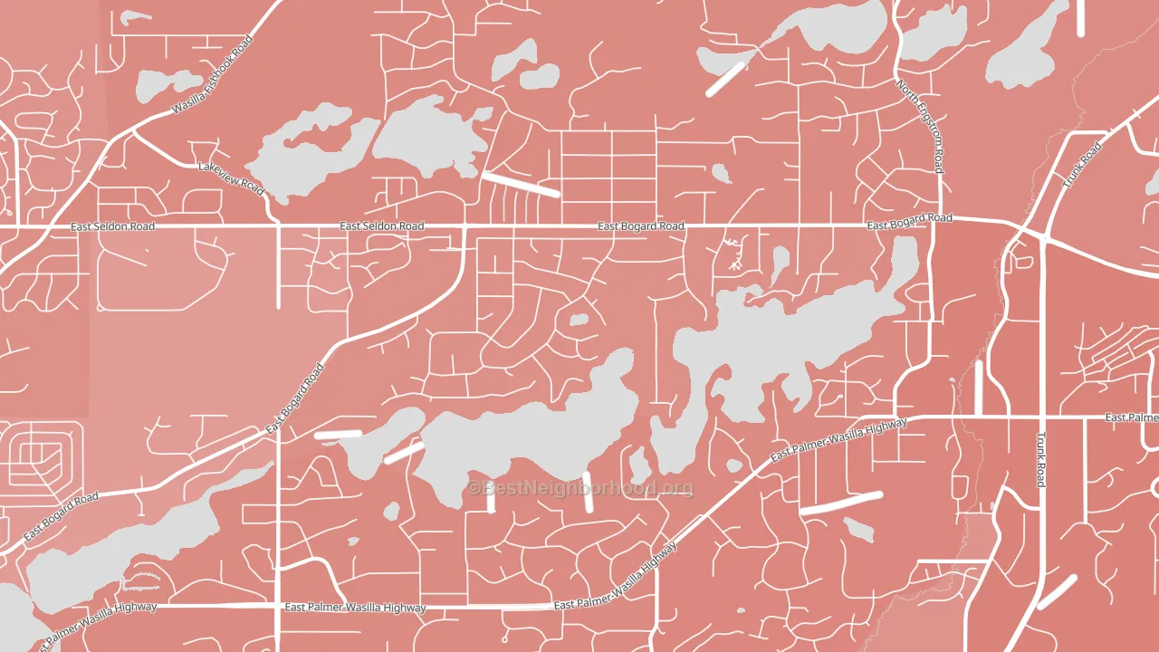 Lakes, AK block-group political-lean map