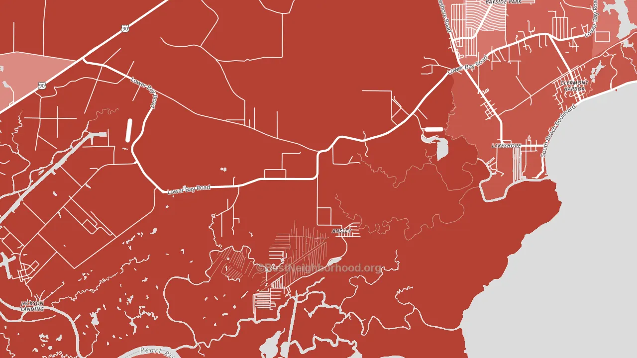 Lakeshore, MS block-group political-lean map