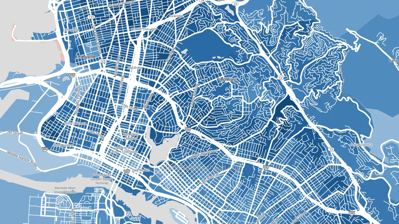 Lakeshore-Oakland, Oakland, CA block-group political-lean map