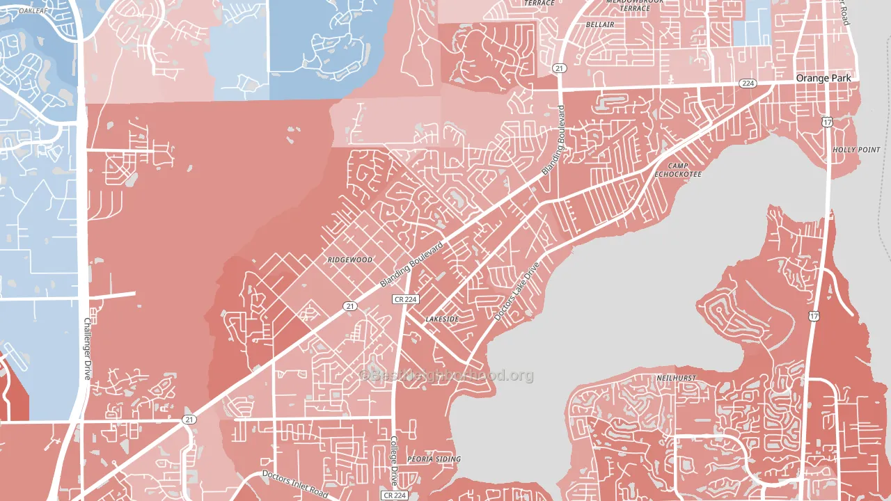 Lakeside, FL block-group political-lean map