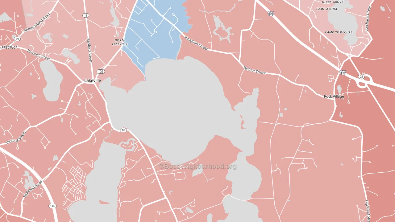 Lakeside, MA block-group political-lean map