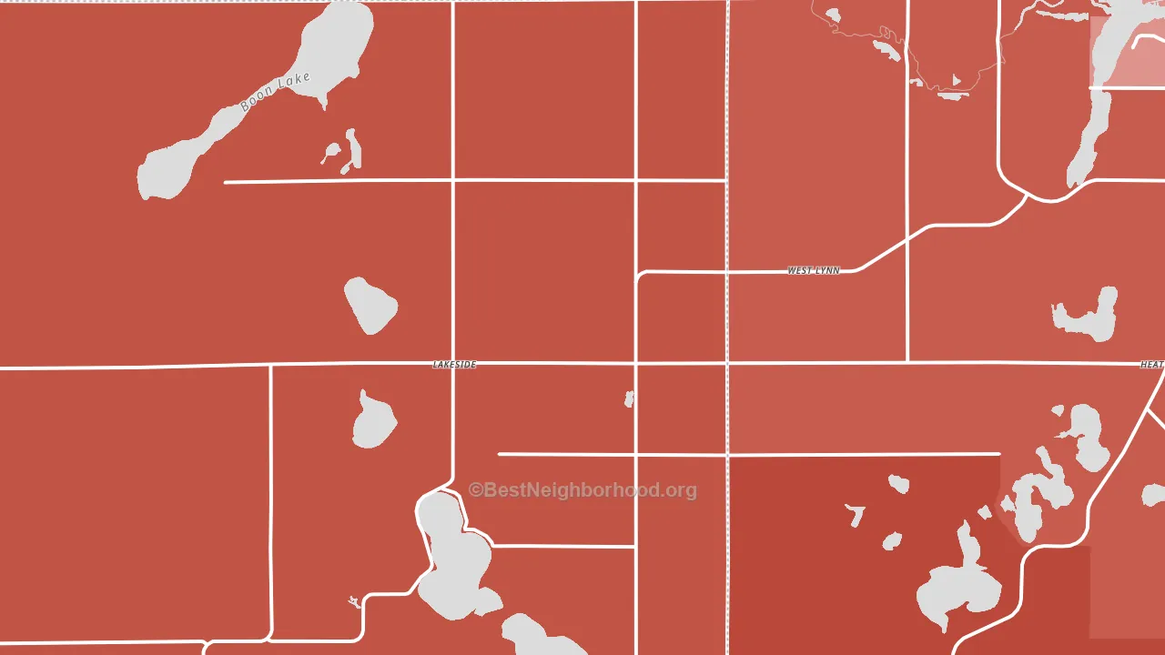 Lakeside, MN block-group political-lean map