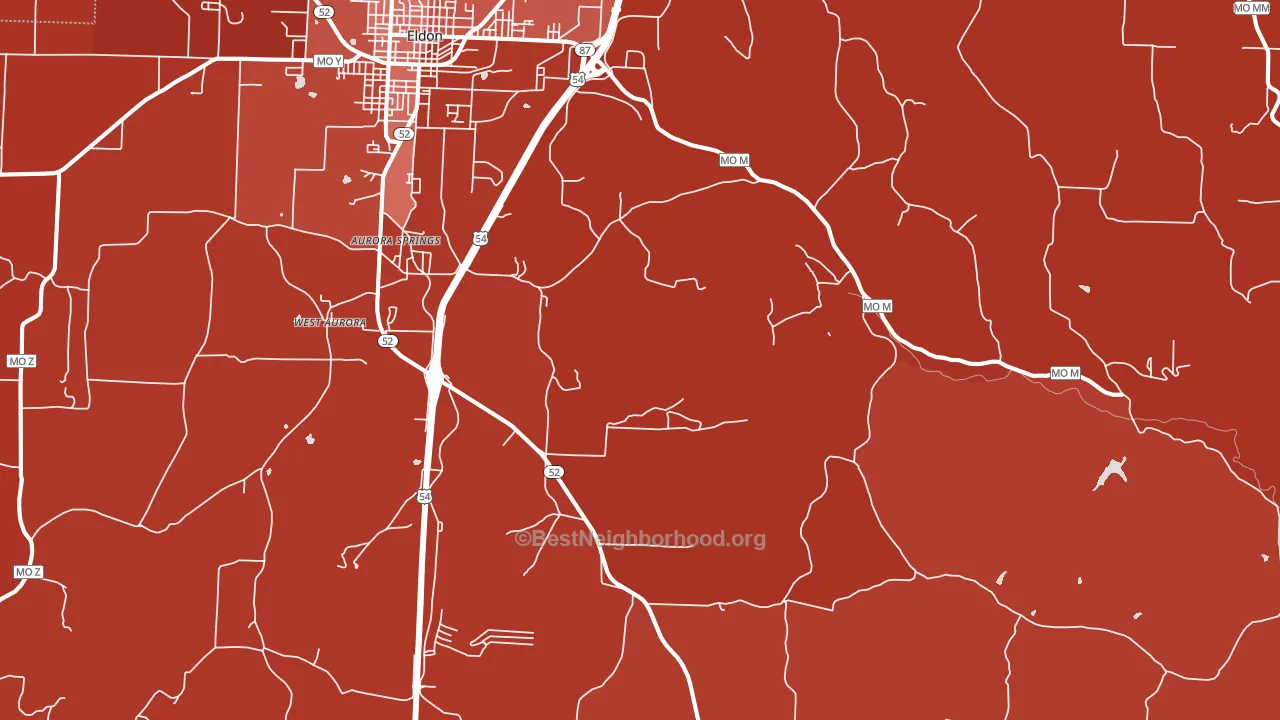 Lakeside, MO block-group political-lean map