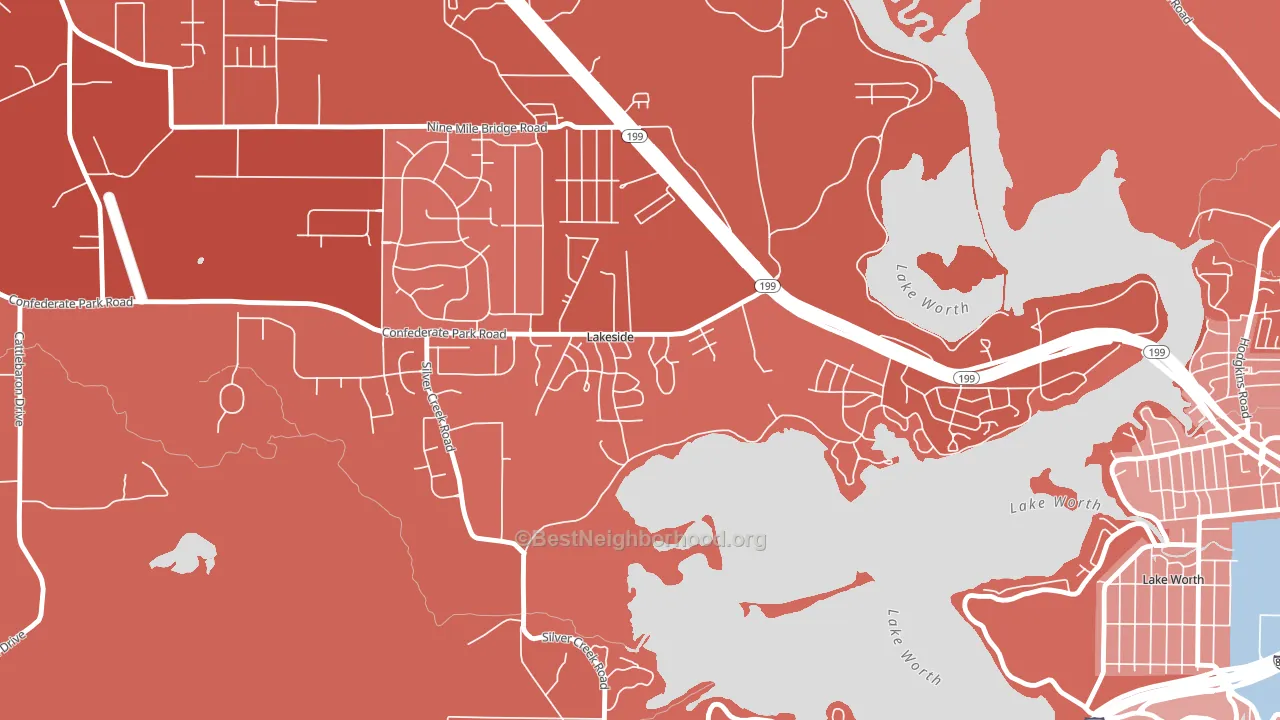 Lakeside, TX block-group political-lean map