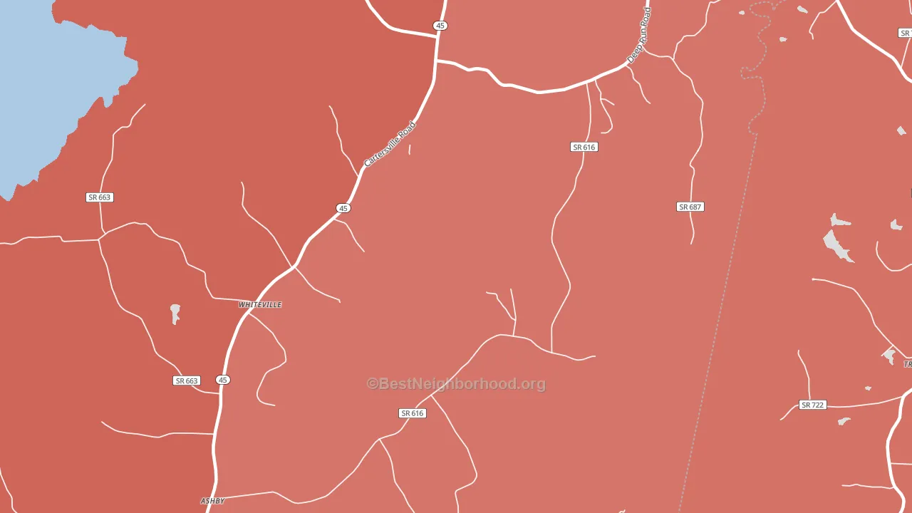 Lakeside Village, VA block-group political-lean map