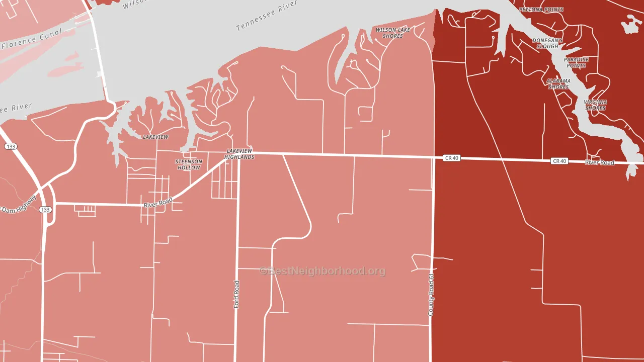 Lakeview Highlands, AL block-group political-lean map