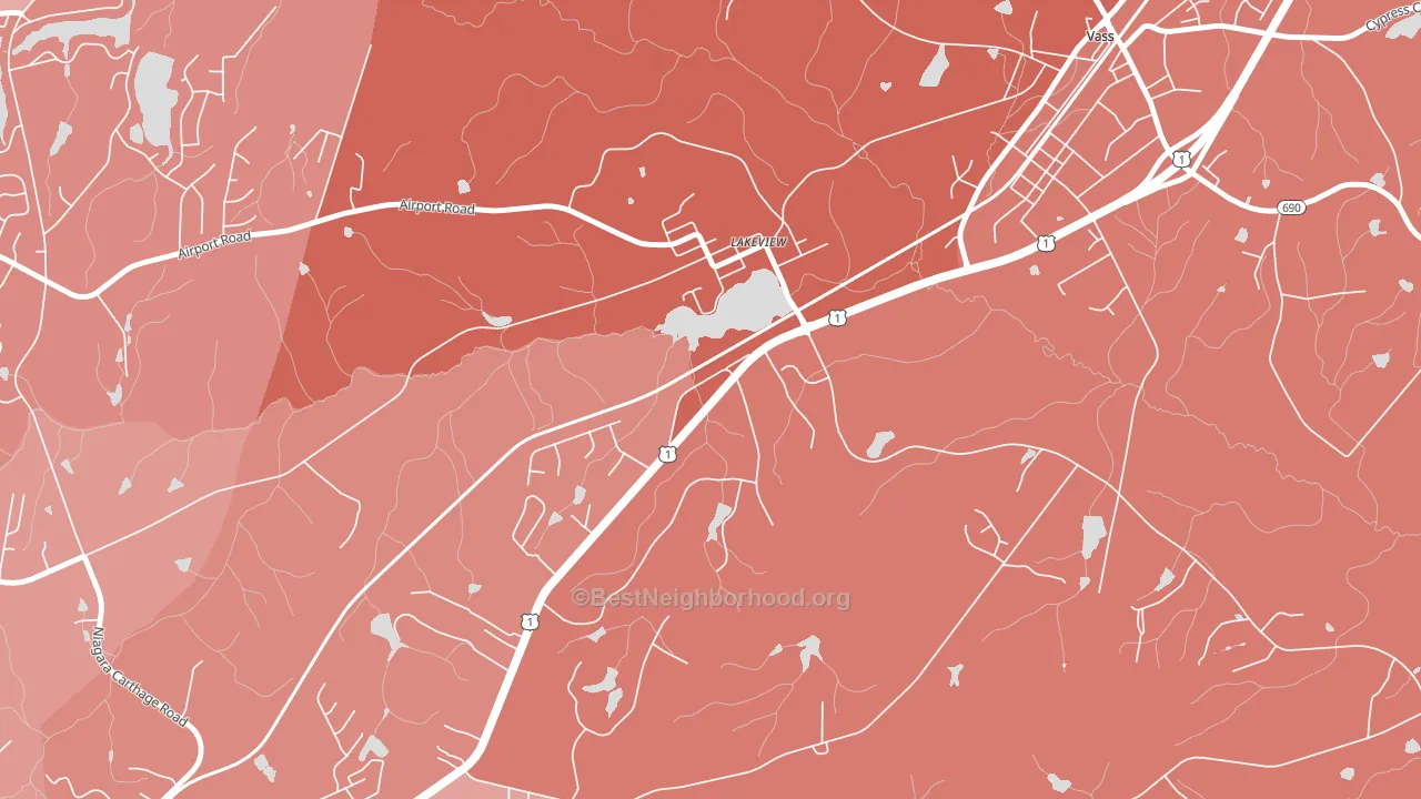 Lakeview, NC block-group political-lean map
