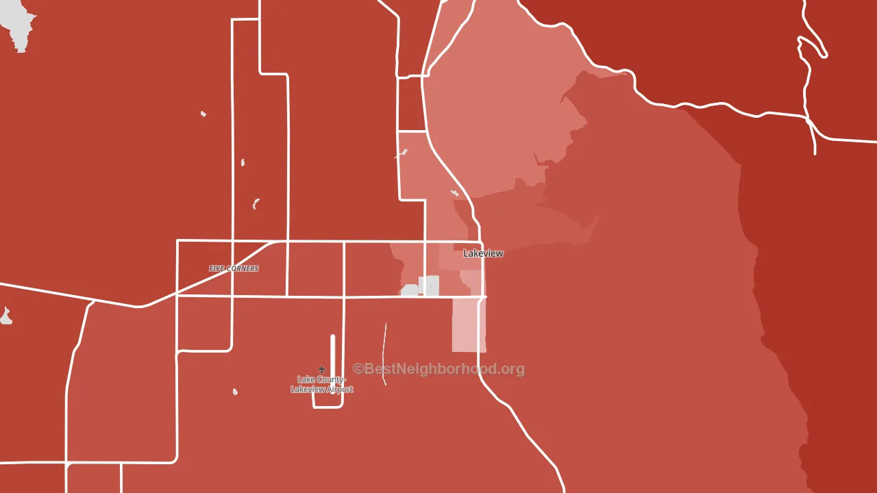 Lakeview, OR block-group political-lean map