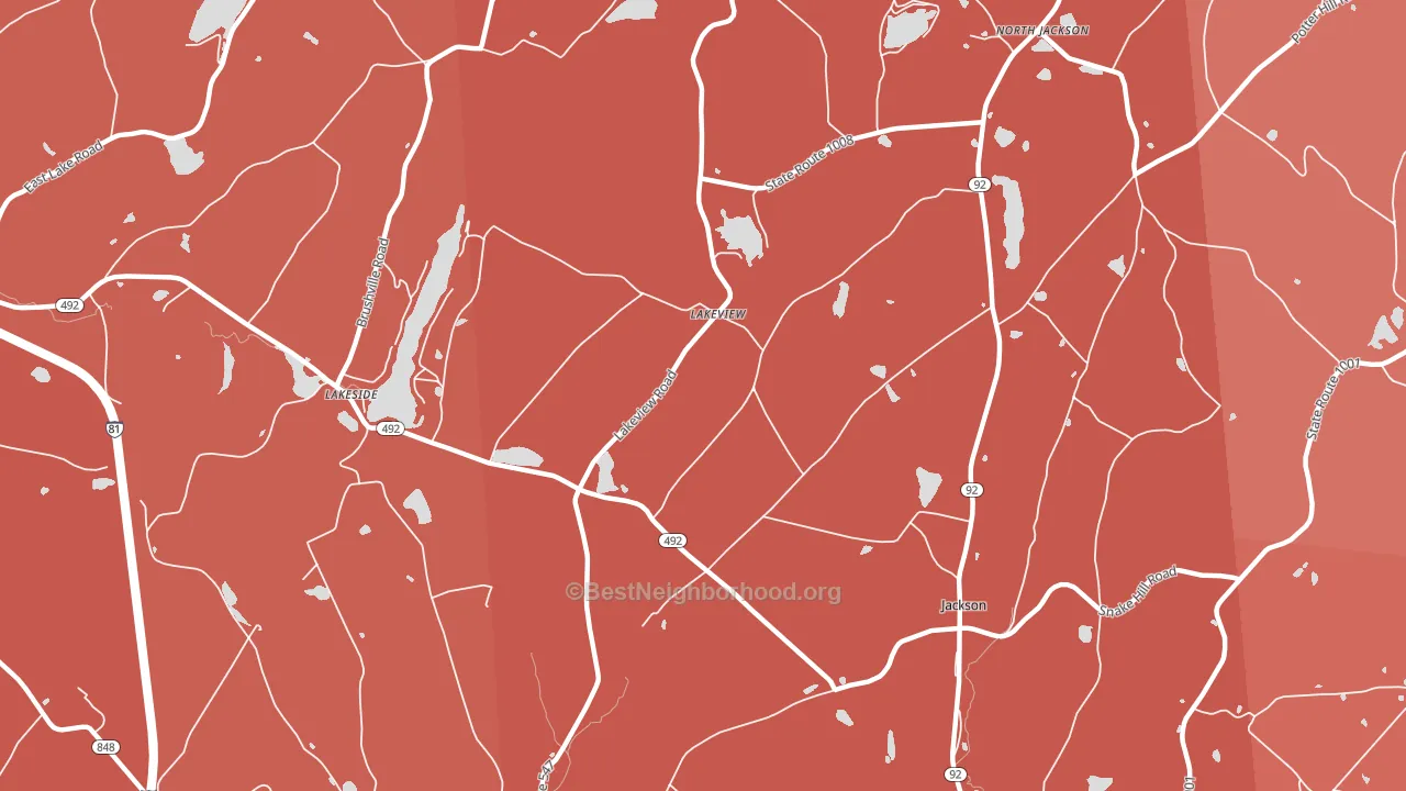 Lakeview, PA block-group political-lean map