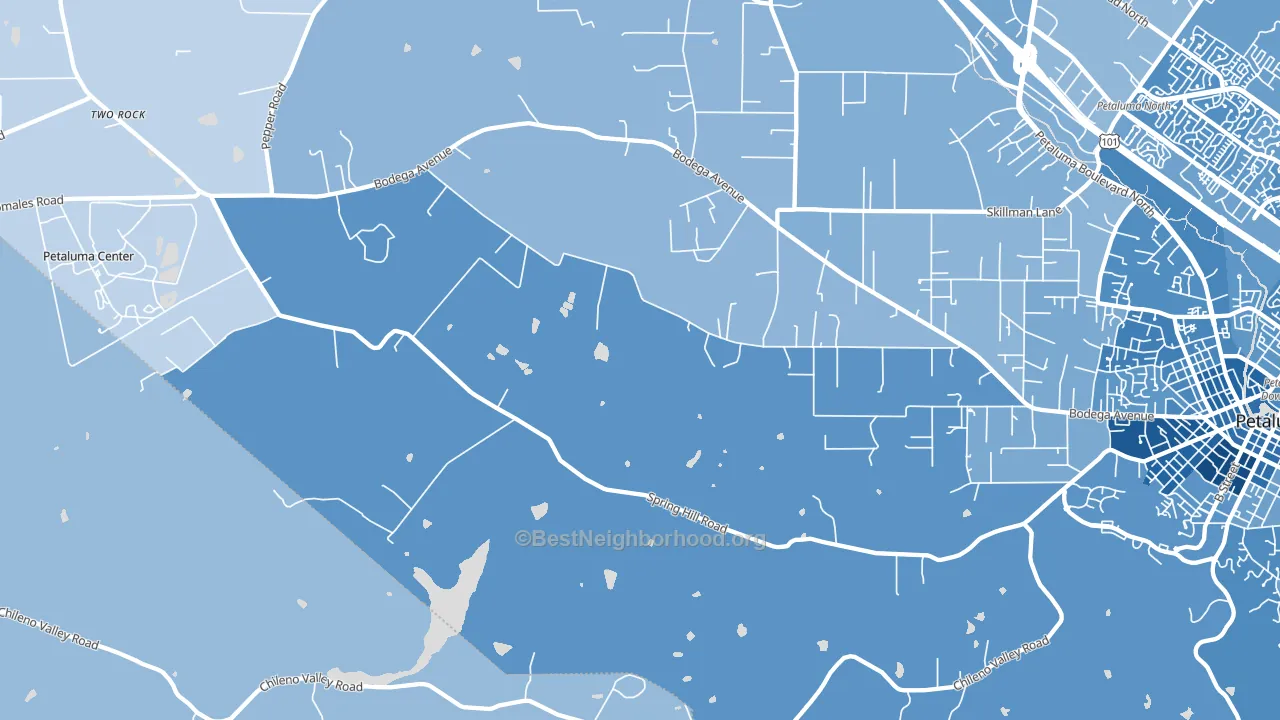 Lakeville, CA block-group political-lean map