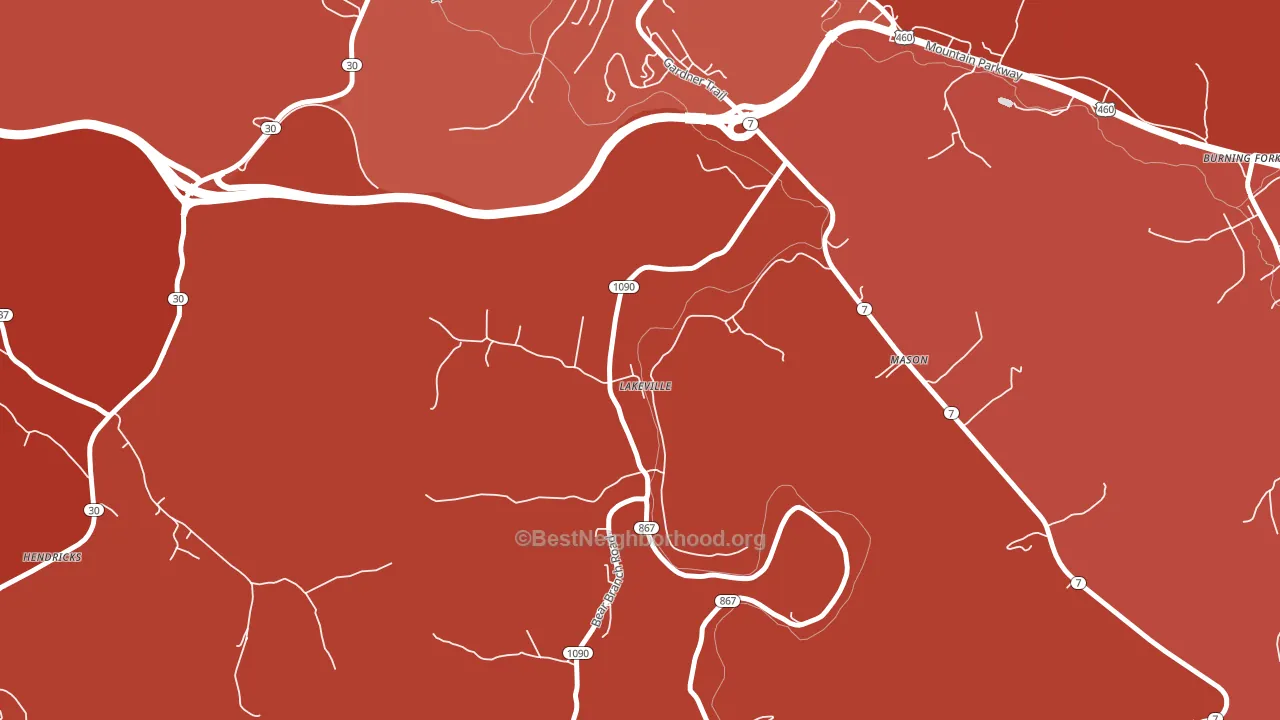 Lakeville, KY block-group political-lean map