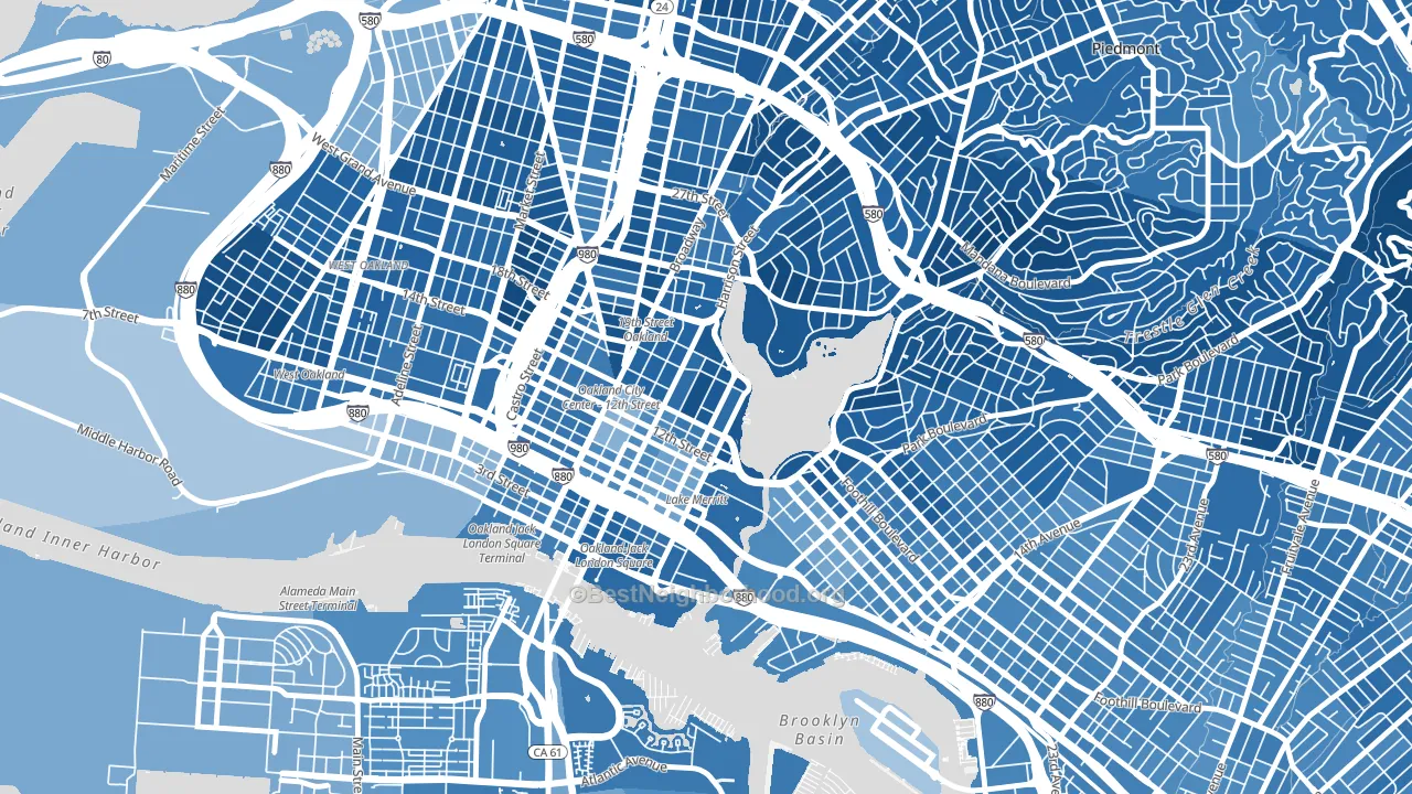 Lakewide, Oakland, CA block-group political-lean map
