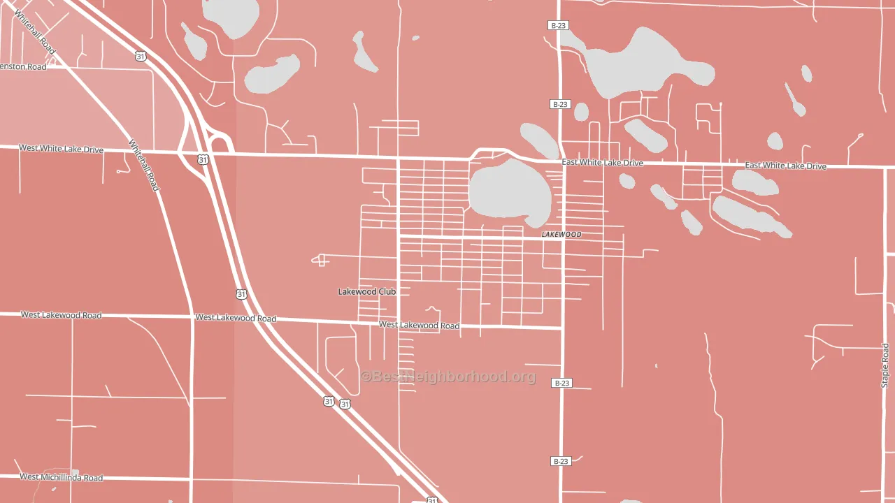 Lakewood Club, MI block-group political-lean map