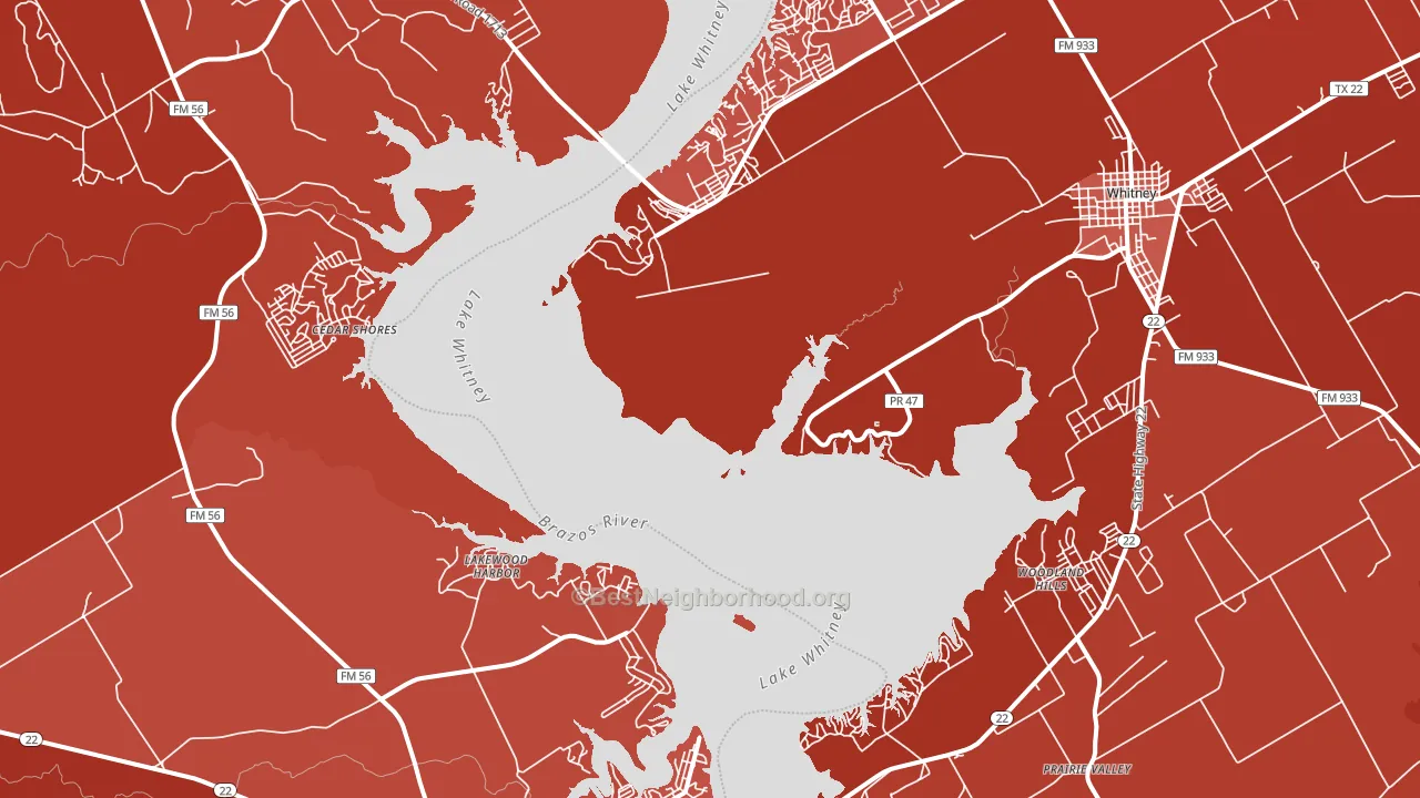 Lakewood Harbor, TX block-group political-lean map