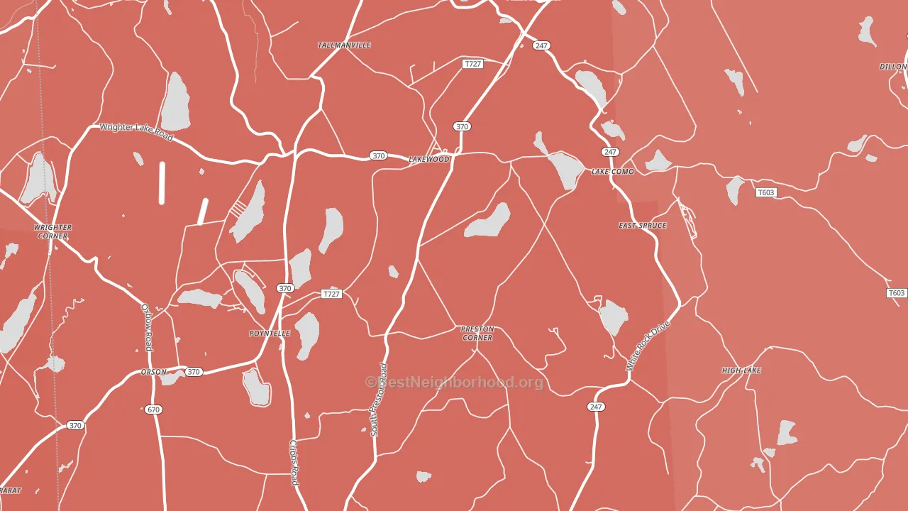 Lakewood, PA block-group political-lean map