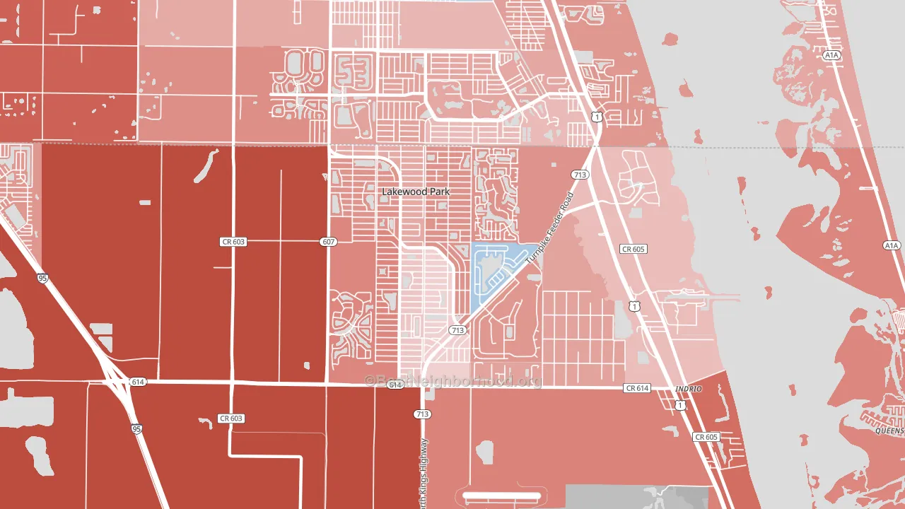 Lakewood Park, FL block-group political-lean map