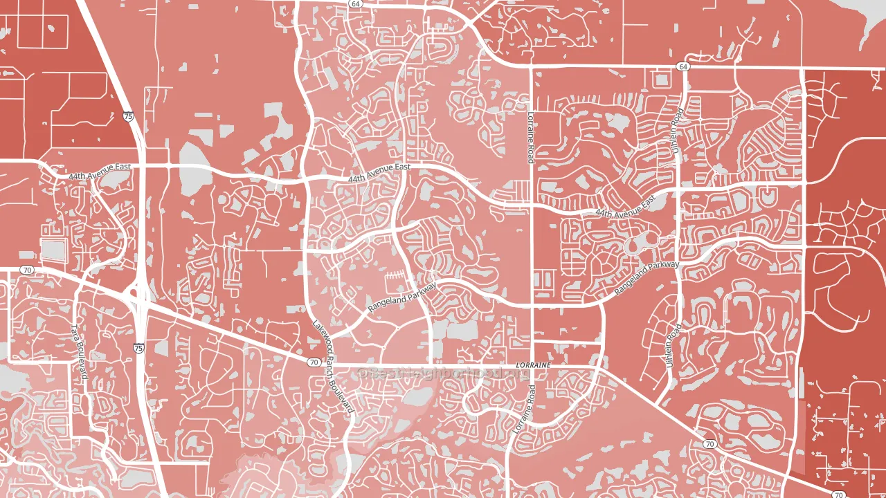 Lakewood Ranch, Bradenton, FL block-group political-lean map