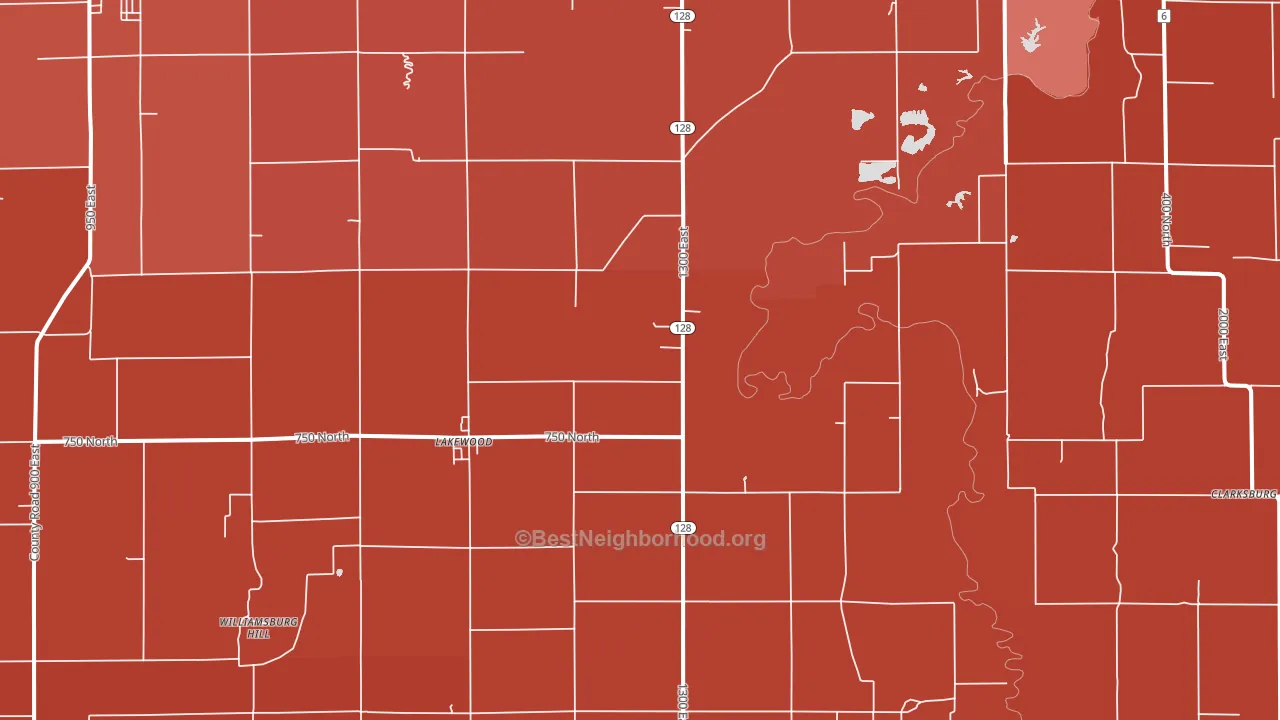 Lakewood Township, IL block-group political-lean map