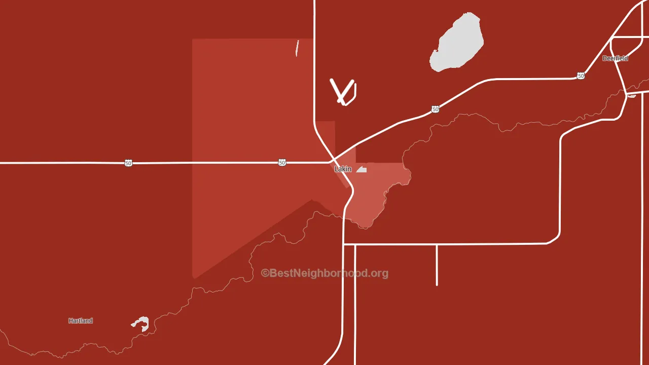 Lakin, KS block-group political-lean map