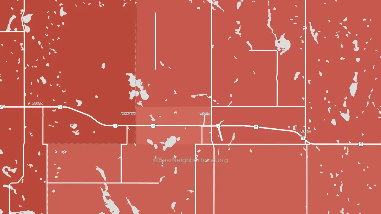 Lakota, ND block-group political-lean map