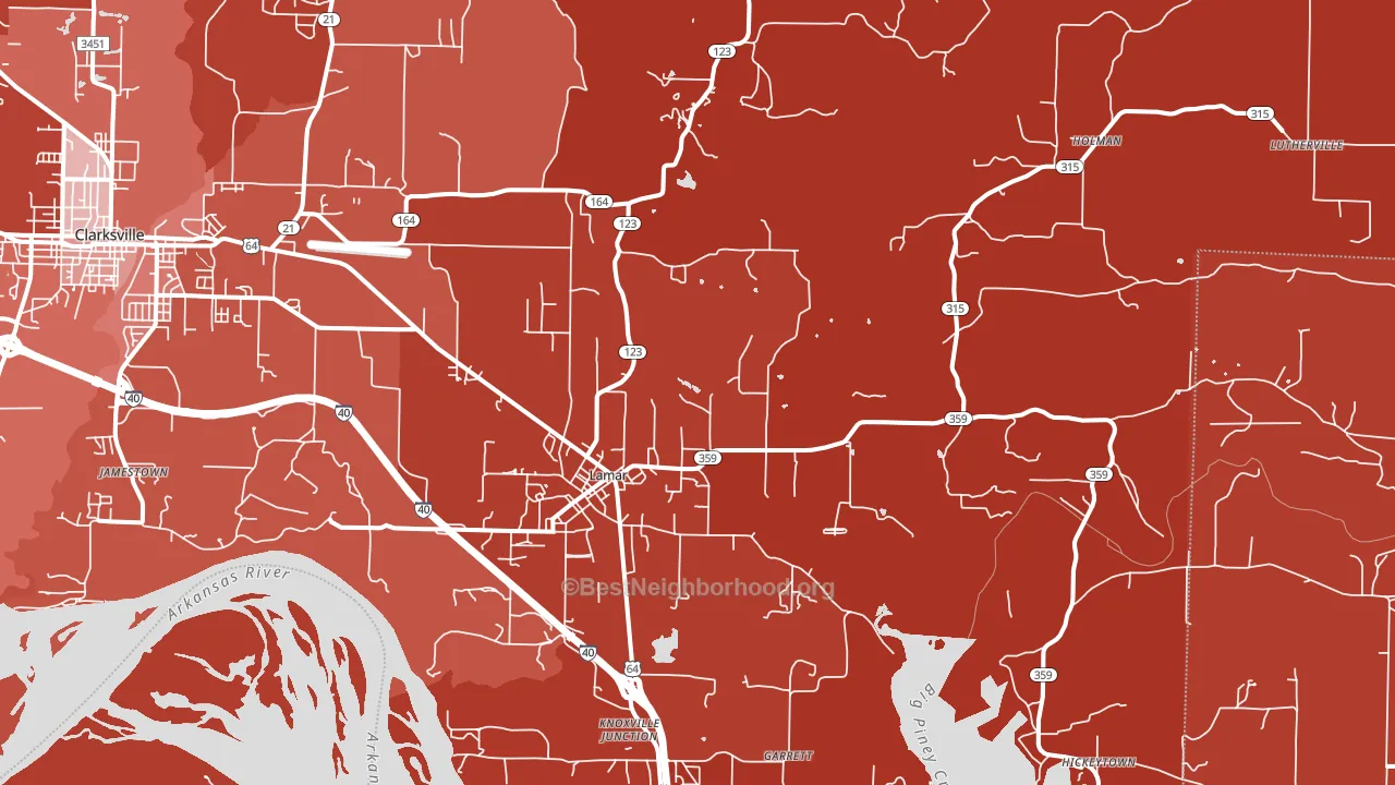Lamar, AR block-group political-lean map