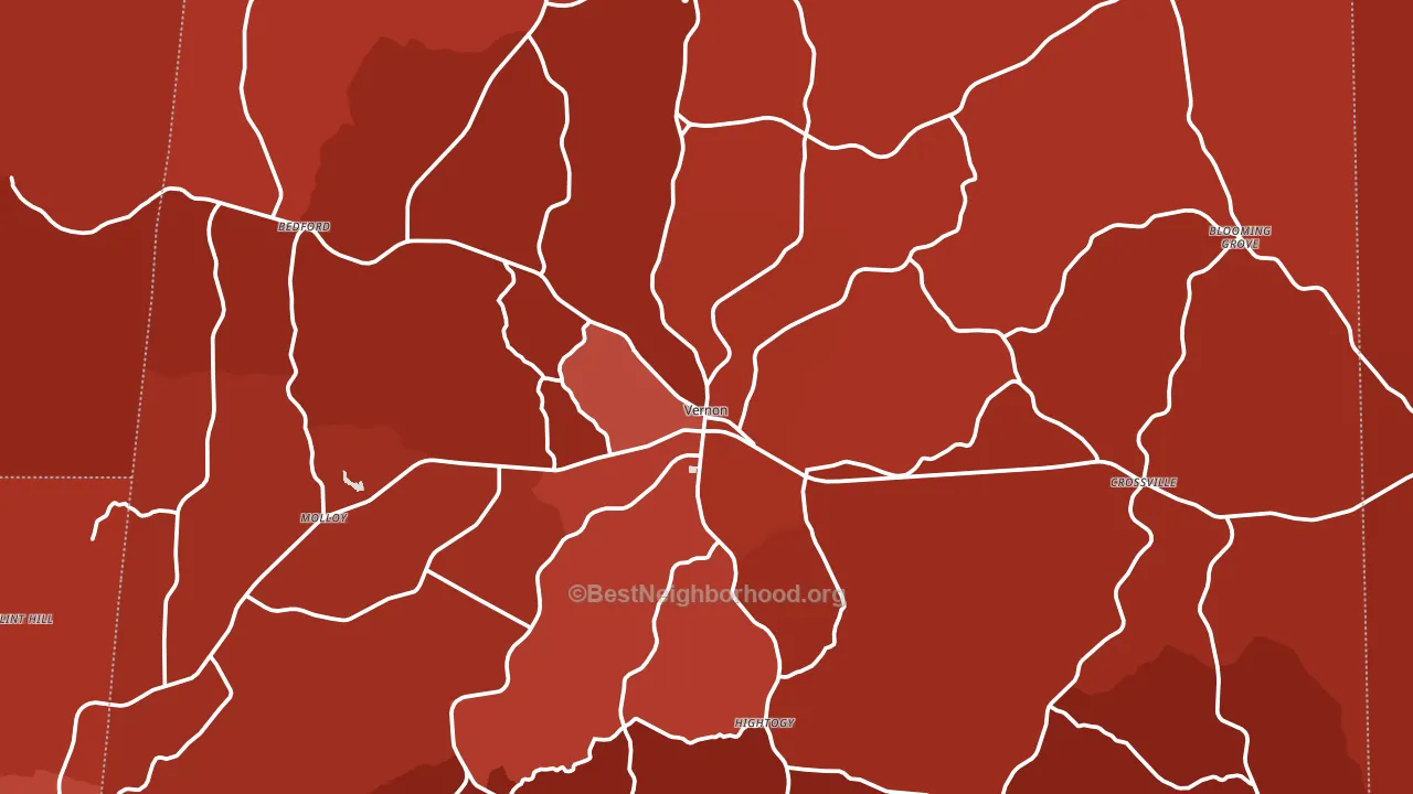 Lamar County, AL block-group political-lean map