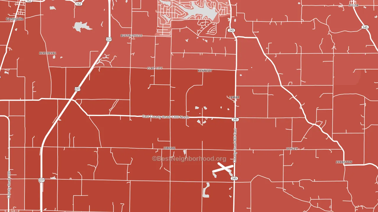 Lamar, IN block-group political-lean map