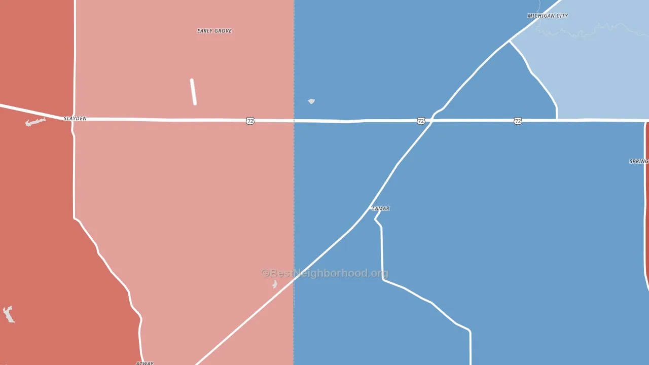 Lamar, MS block-group political-lean map