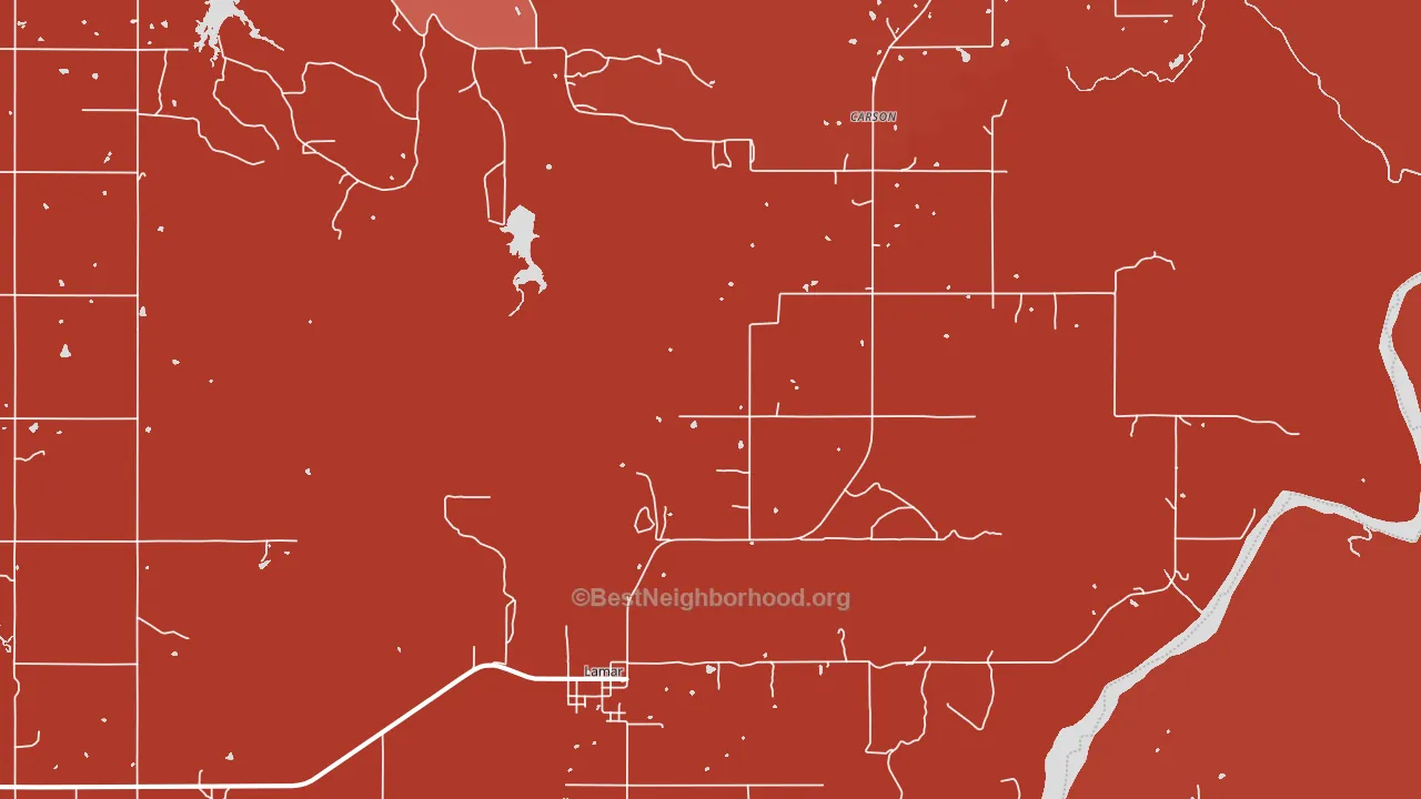 Lamar, OK block-group political-lean map