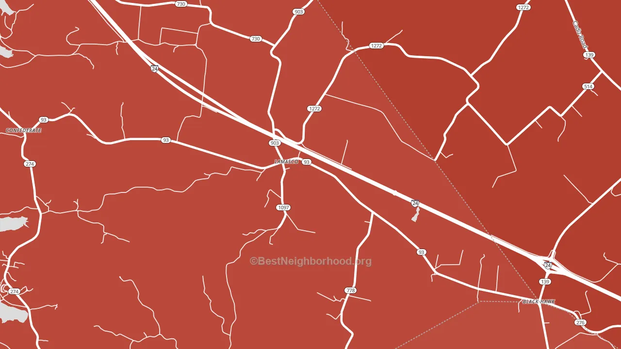 Lamasco, KY block-group political-lean map