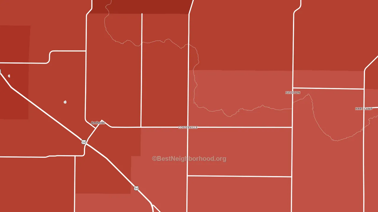 Lamb County, TX block-group political-lean map