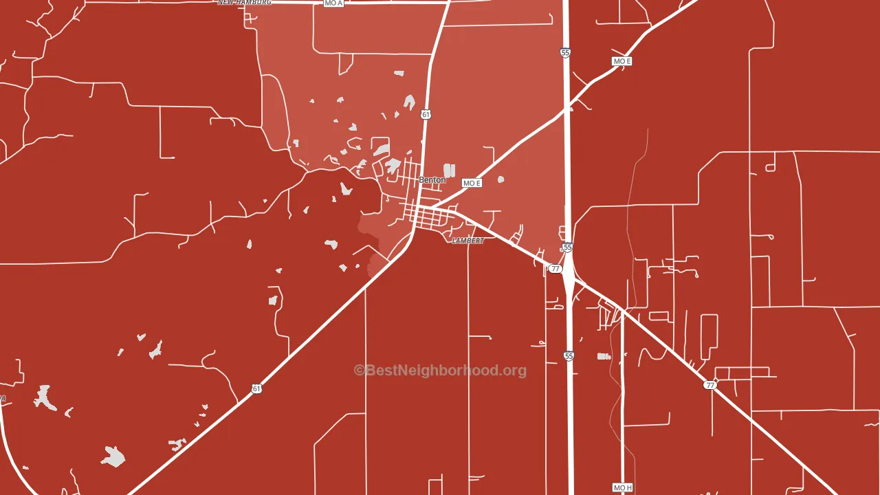 Lambert, MO block-group political-lean map