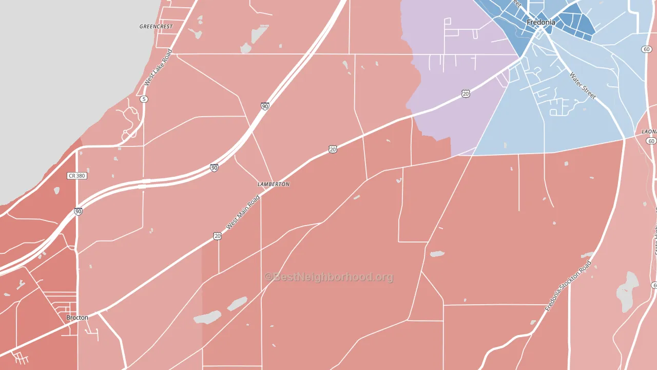 Lamberton, NY block-group political-lean map