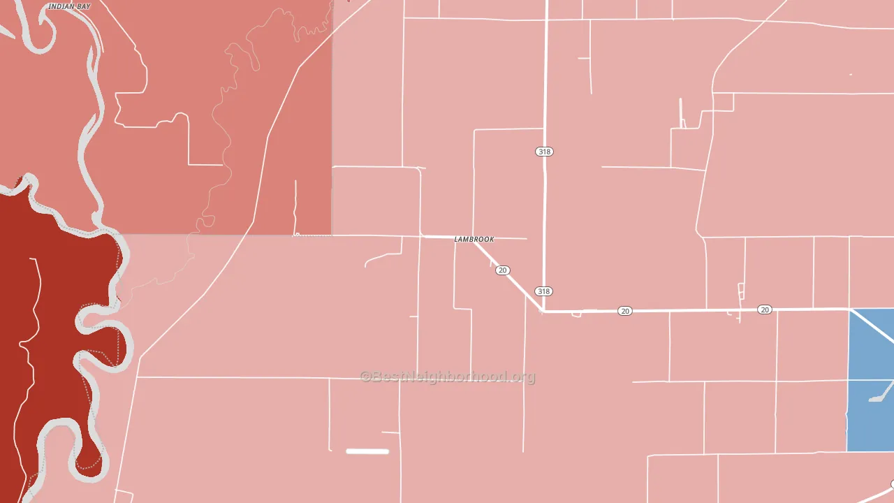 Lambrook, AR block-group political-lean map