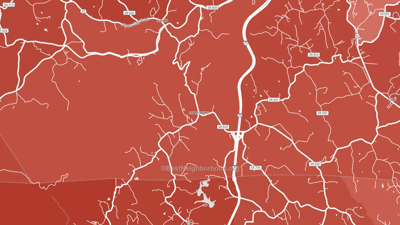 Lambsburg, VA block-group political-lean map