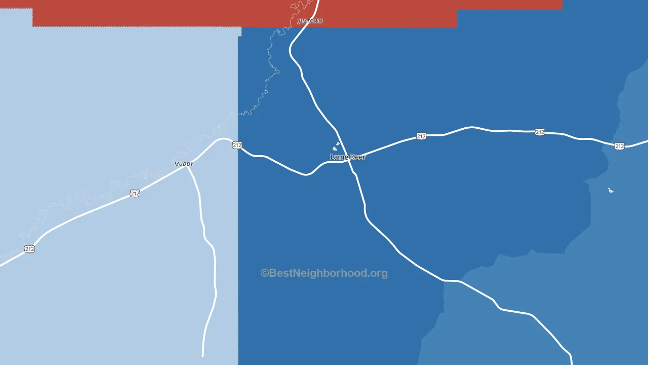Lame Deer, MT block-group political-lean map