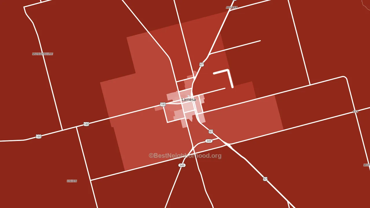 Lamesa, TX block-group political-lean map
